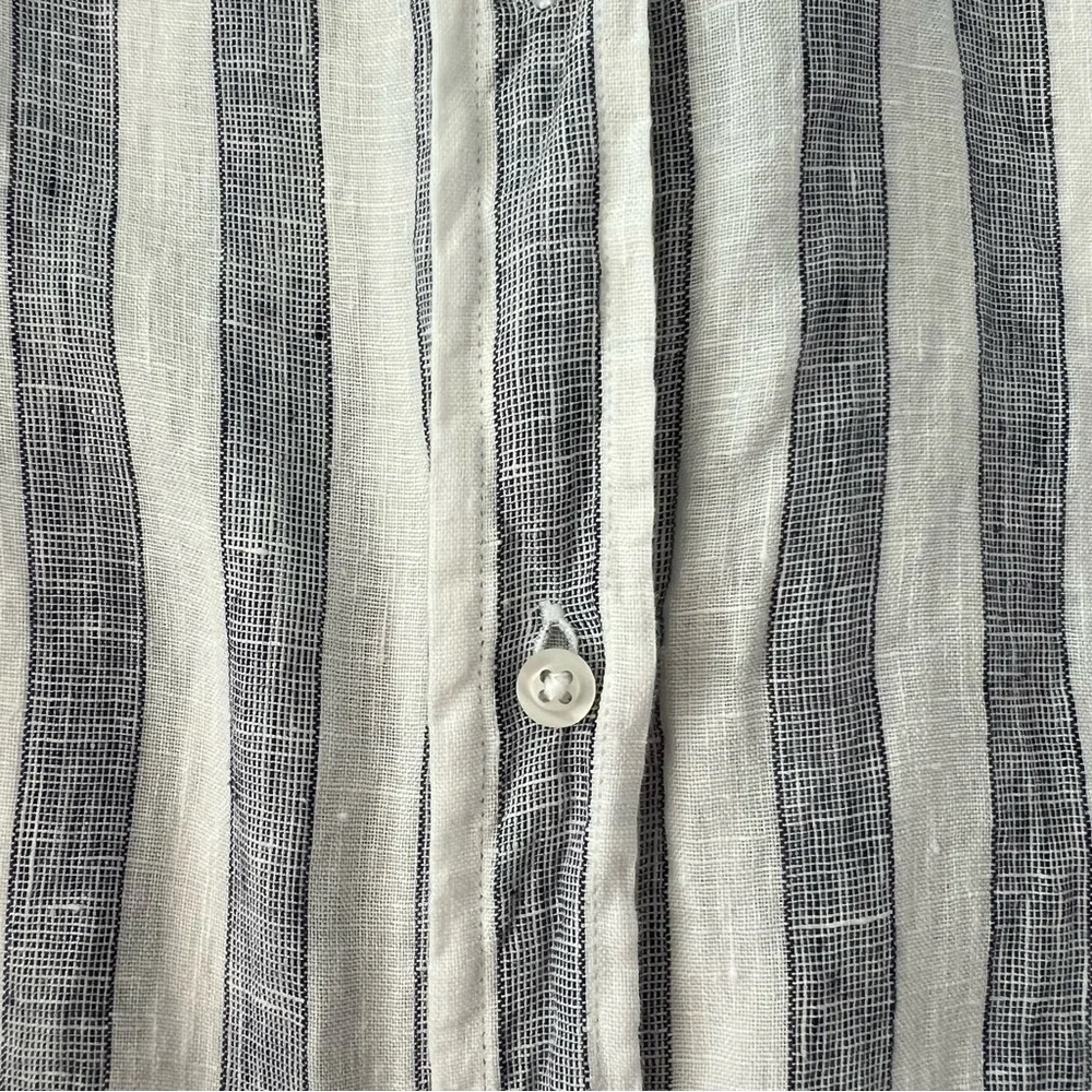 Grayson‎ by Frank & Eileen The Hero 100% Linen Button Up Blue Striped Shirt SZ M - Picture 8 of 13